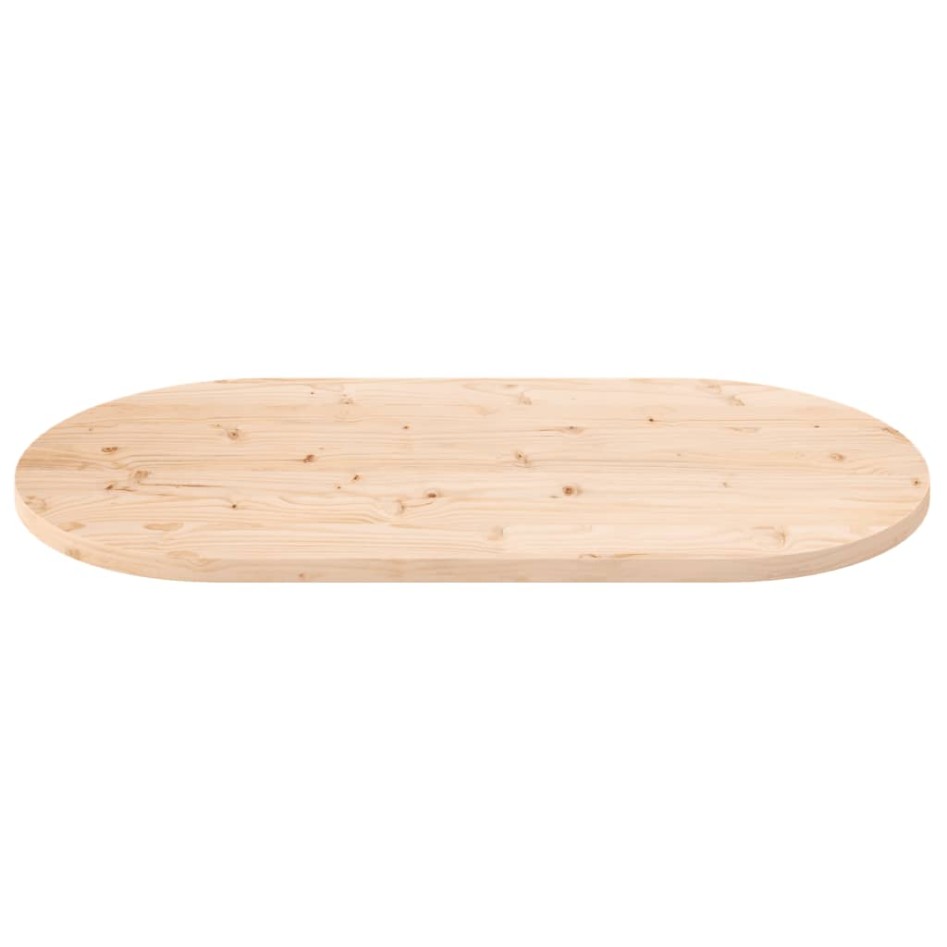 Tablero de mesa ovalado madera maciza de pino 110x55x2,5