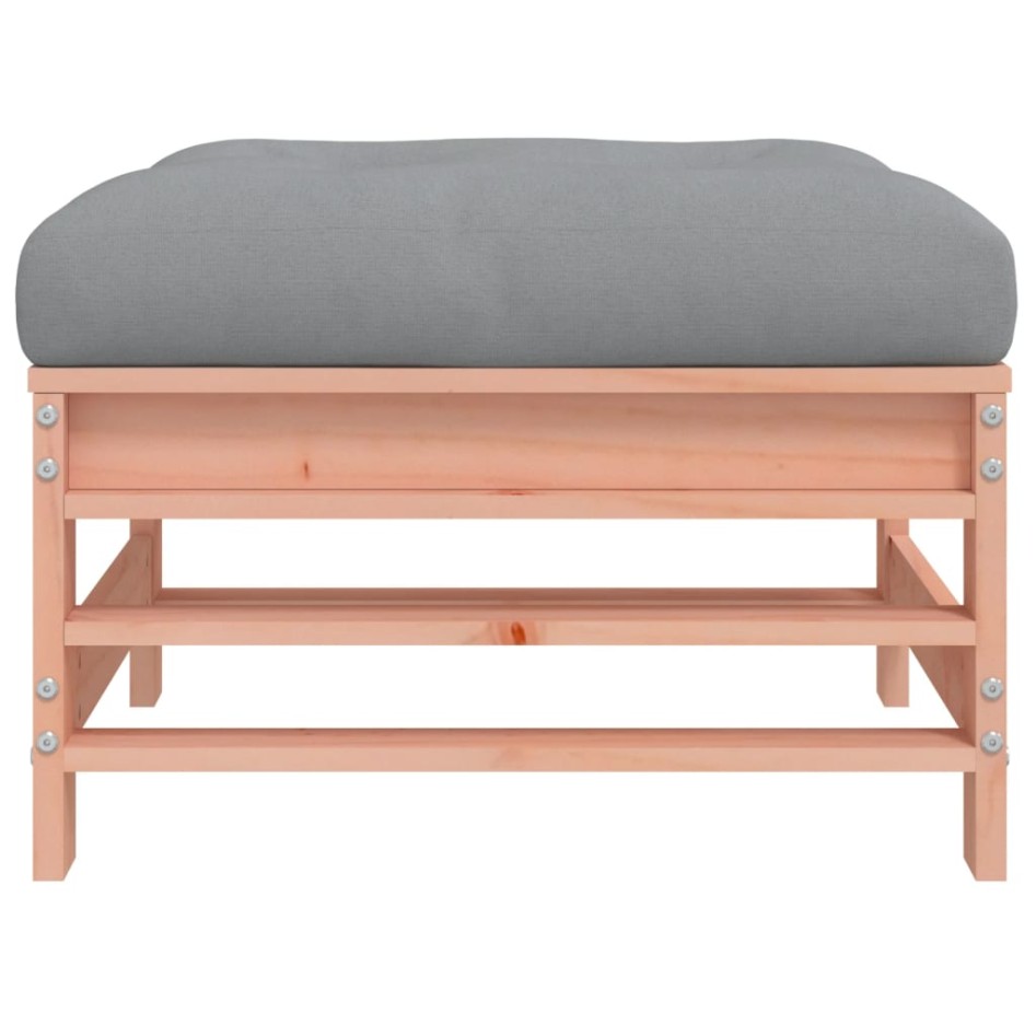 Taburete de jardín con cojín madera maciza de abeto de