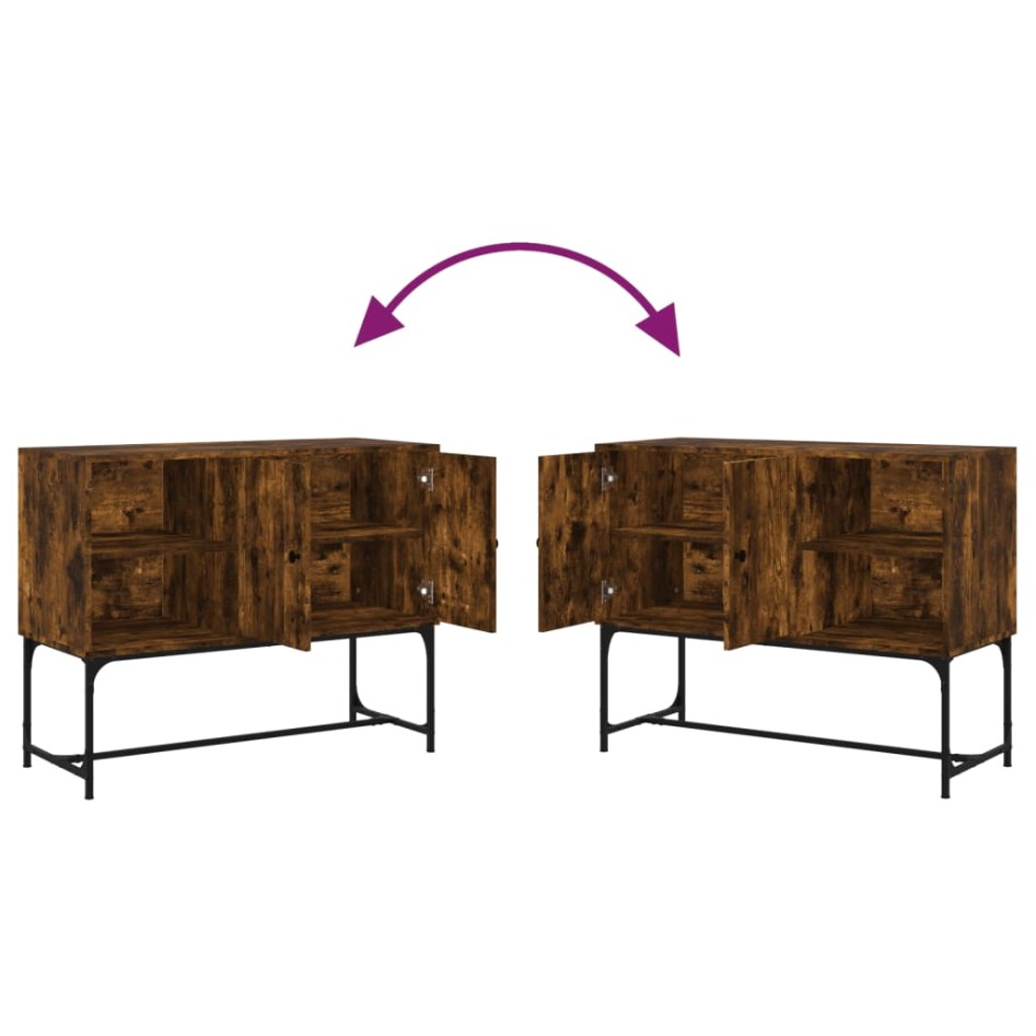 Aparador de madera de ingeniería roble ahumado 100x40x79,5