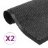 Alfombras de entrada rectangulares de nudo 2 uds gris 90x150