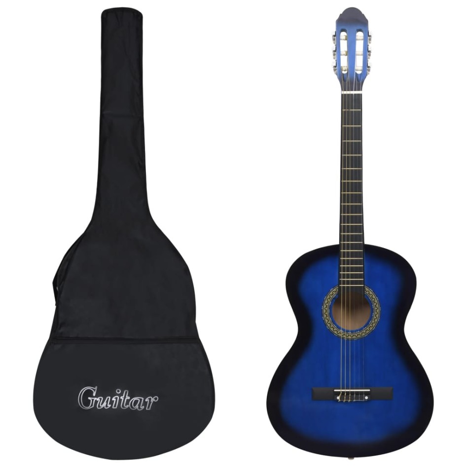 Guitarra clásica para principiantes con funda azul 4/4