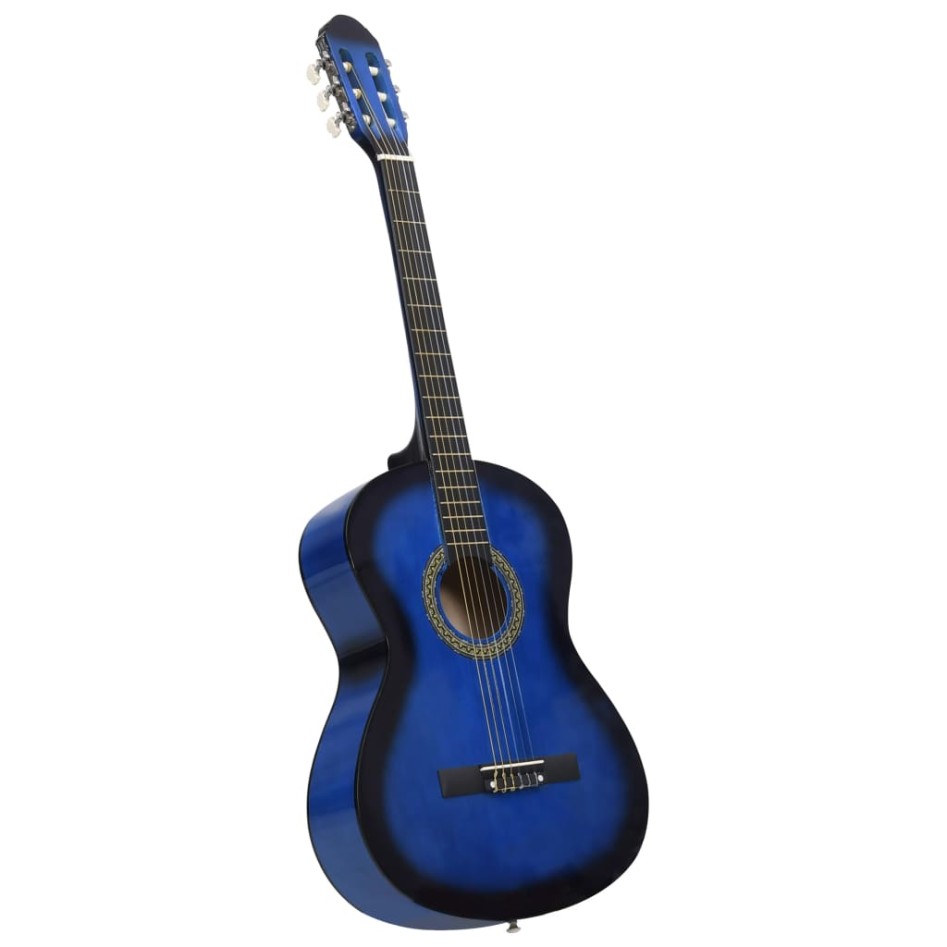 Guitarra clásica para principiantes con funda azul 4/4