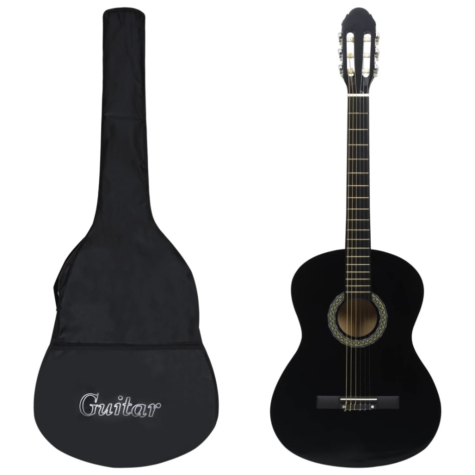 Guitarra clásica para principiantes con funda negro 4/4
