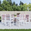 Cojín silla de jardín respaldo bajo 6 uds tela a cuadros rojo