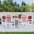 Cojín silla jardín respaldo bajo 6 uds tela Oxford rojo