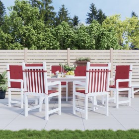 Cojín silla jardín respaldo bajo 6 uds tela Oxford rojo