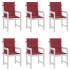 Cojín silla jardín respaldo bajo 6 uds tela Oxford rojo