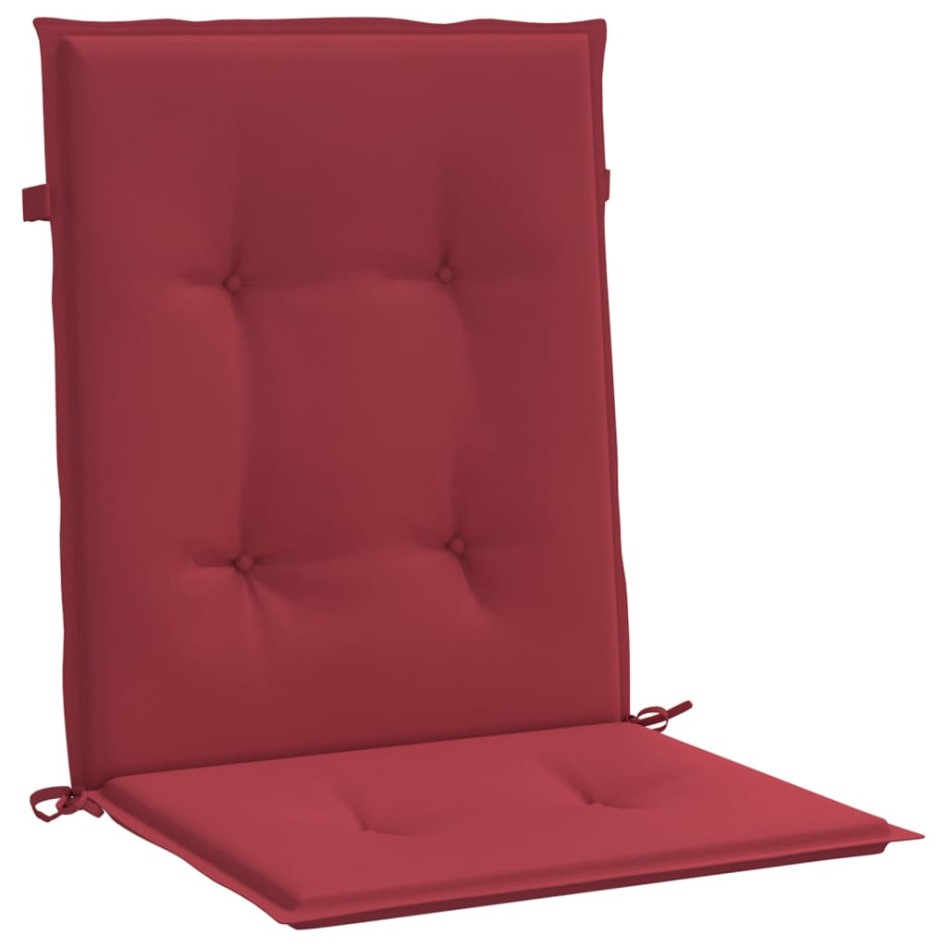 Cojín silla jardín respaldo bajo 6 uds tela Oxford rojo