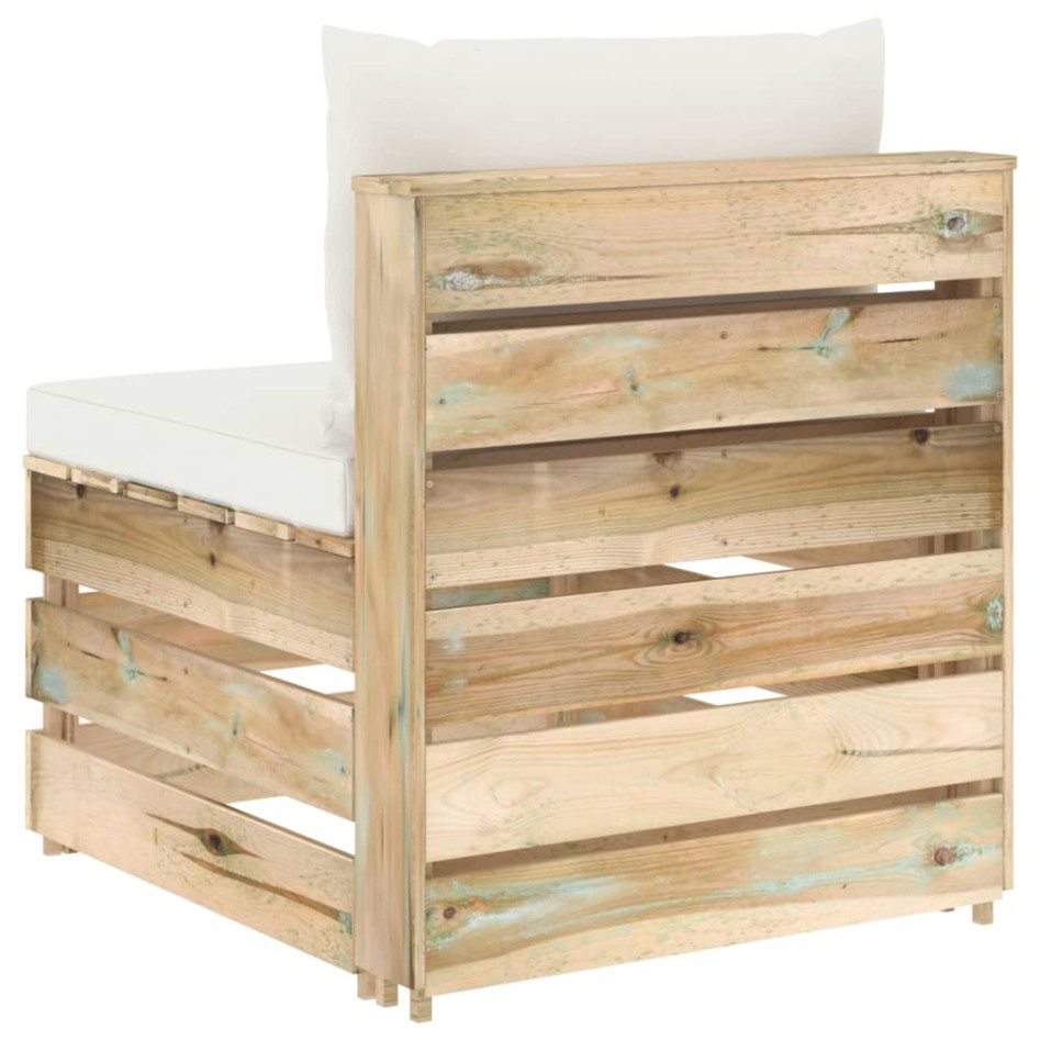 Sofá central seccional con cojines madera impregnada