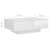 Mesa de centro madera de ingeniería blanco brillo 90x60x31
