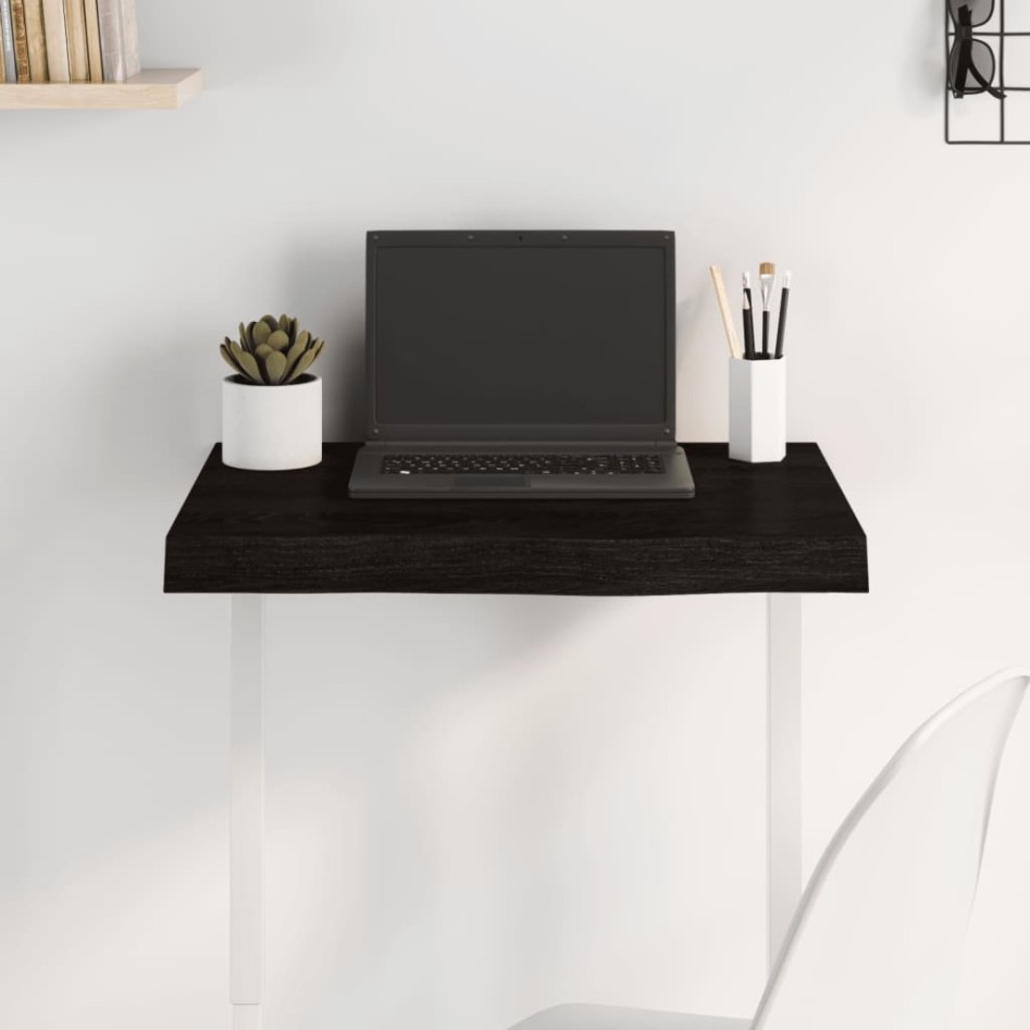 Tablero mesa madera roble tratada marrón oscuro 60x50x(2-6)