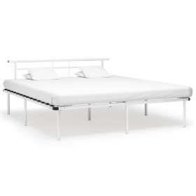 Estructura de cama de metal blanco 180x200