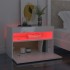 Mesitas noche LED 2 uds contrachapada blanco brillo 60x35x40