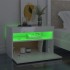 Mesitas noche LED 2 uds contrachapada blanco brillo 60x35x40