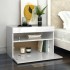 Mesitas noche LED 2 uds contrachapada blanco brillo 60x35x40