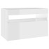 Mesitas noche LED 2 uds contrachapada blanco brillo 60x35x40