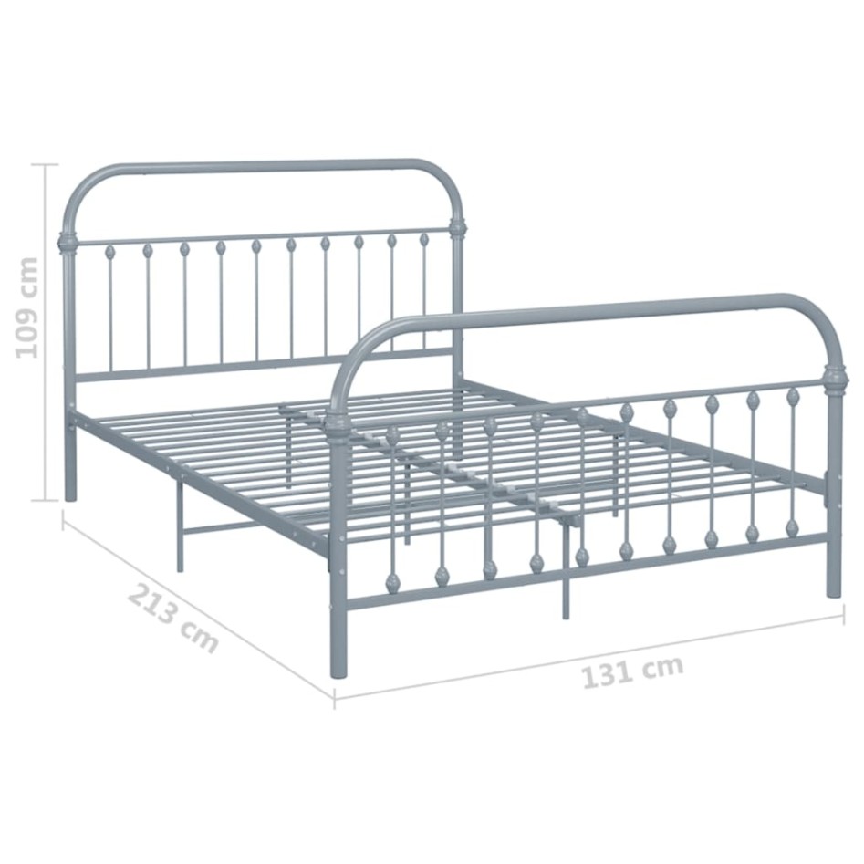 Estructura de cama de metal gris 120x200