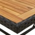 Mesa de jardín ratán sintético madera acacia negro