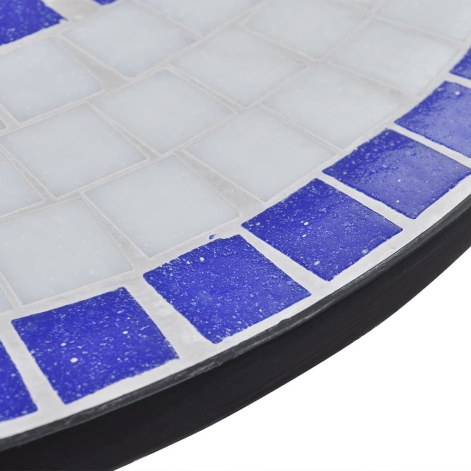 Mesa de bistro terraza mosaico azul y blanco 60