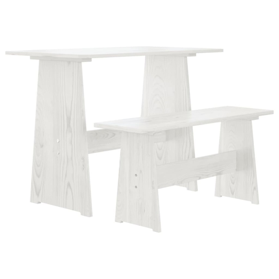 Mesa de comedor con banco REINE madera maciza de pino