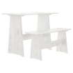 Mesa de comedor con banco REINE madera maciza de pino blanco