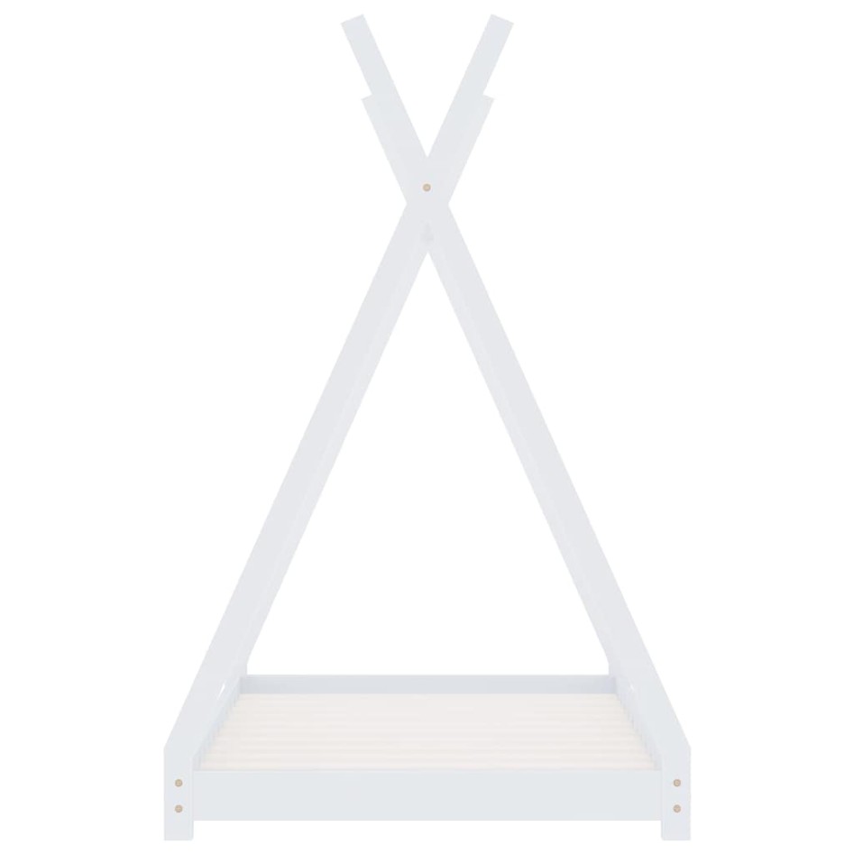 Estructura de cama infantil madera maciza pino blanca 70x140