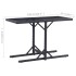 Mesa de jardín de vidrio y ratán sintético negro 110x53x72
