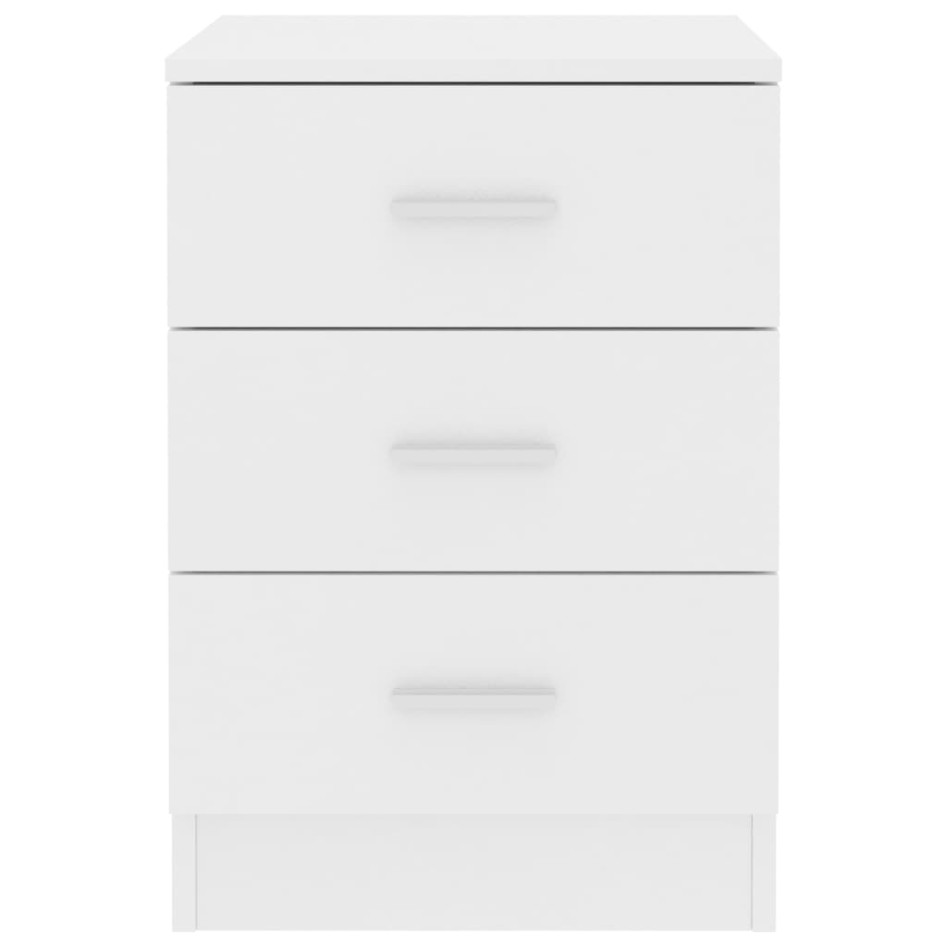 Mesitas de noche 2 uds madera contrachapada blanco 38x35x56