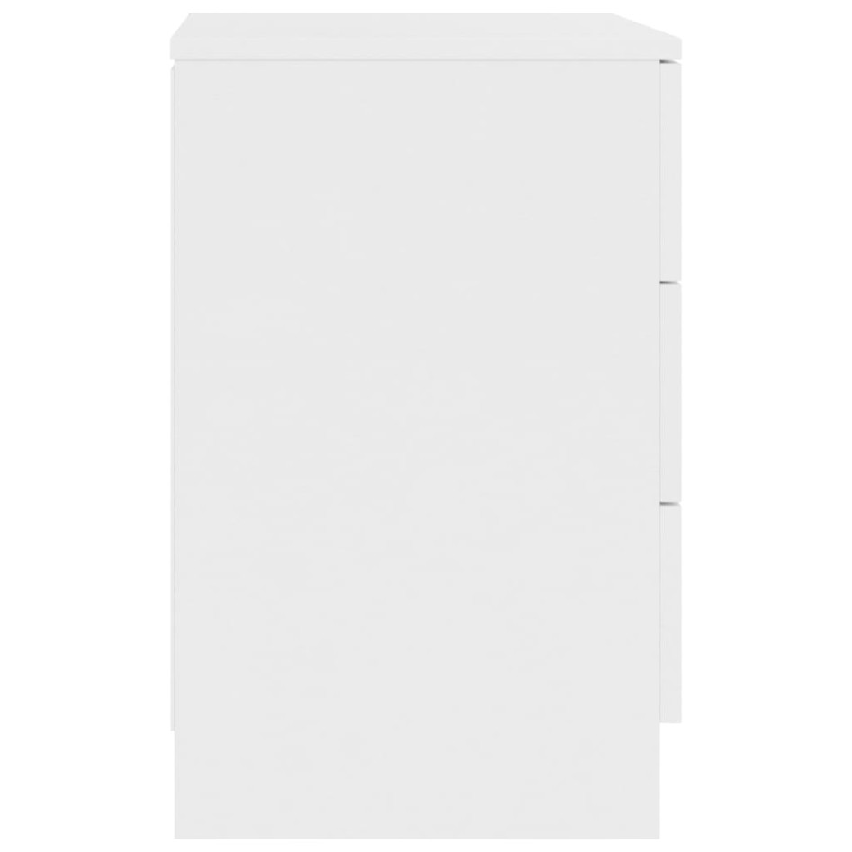 Mesitas de noche 2 uds madera contrachapada blanco 38x35x56