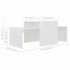 Mesa de centro madera contrachapada blanco brillo 100x48x40