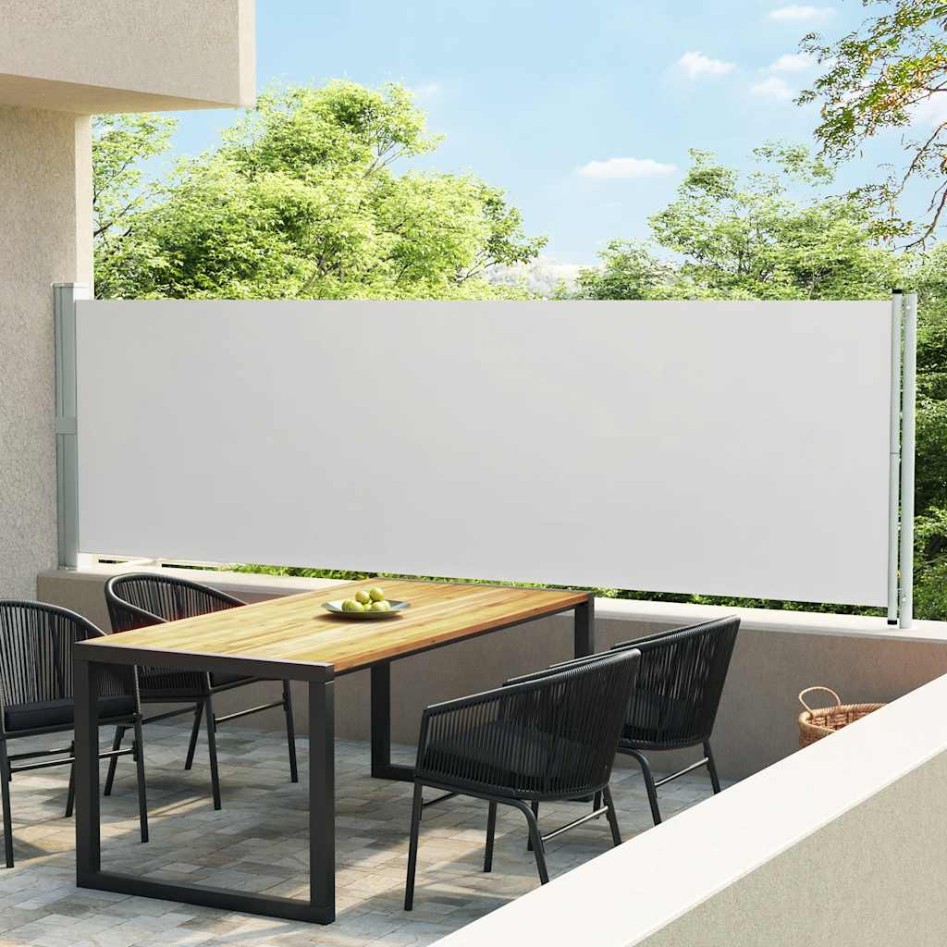 Toldo lateral retráctil para patio crema 140x600