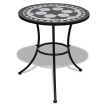 Mesa de bistro terraza mosaico negro y blanco 60 cm