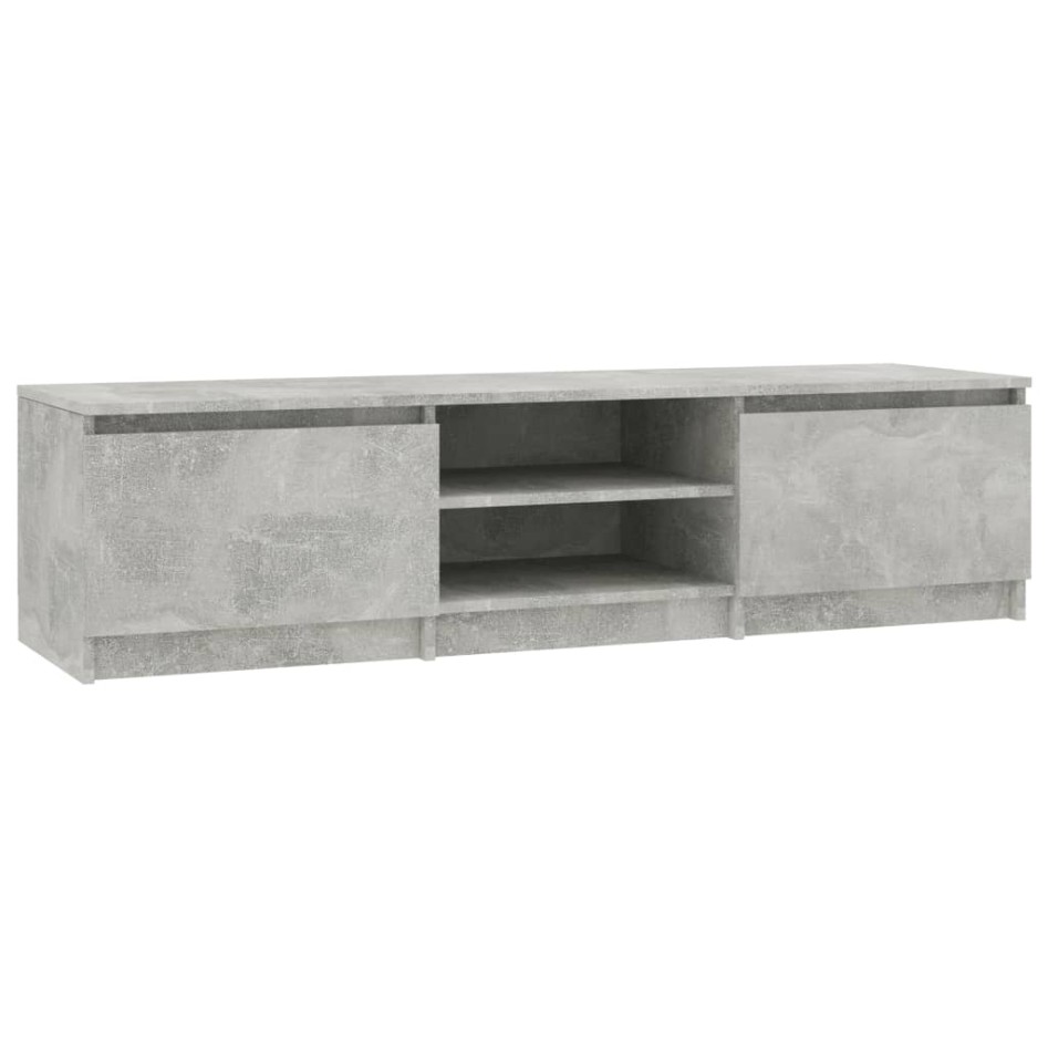 Mueble de TV madera contrachapada gris hormigón 140x40x35,5