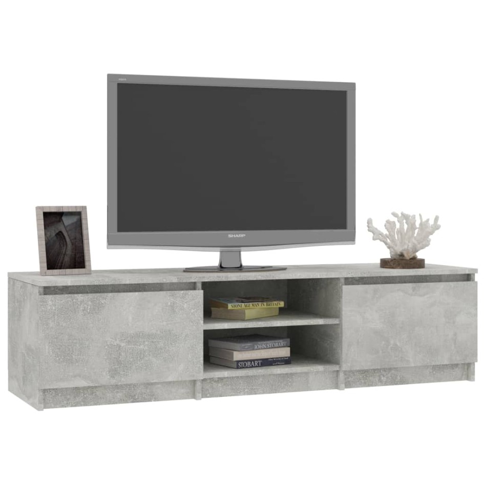 Mueble de TV madera contrachapada gris hormigón 140x40x35,5
