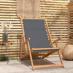 Silla de playa plegable de madera maciza de teca
