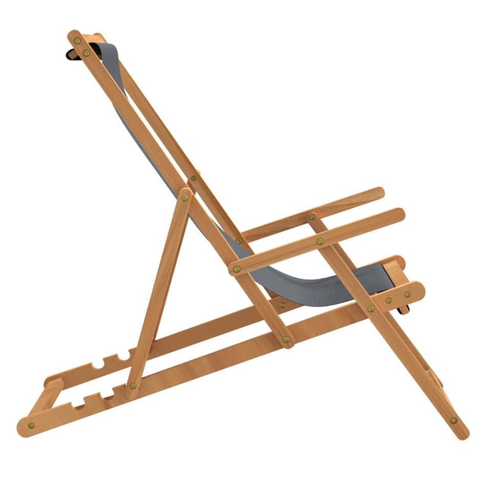 Silla de playa plegable de madera maciza de teca