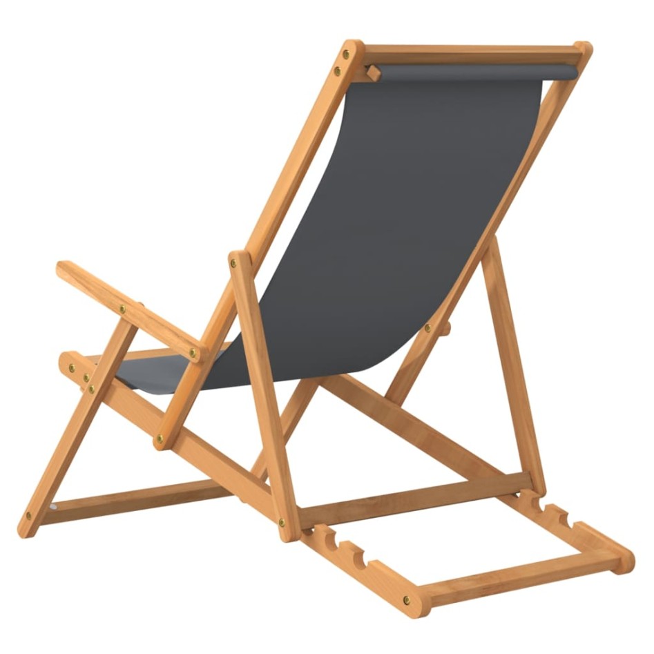 Silla de playa plegable de madera maciza de teca