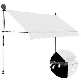 Toldo manual retráctil con LED crema 300