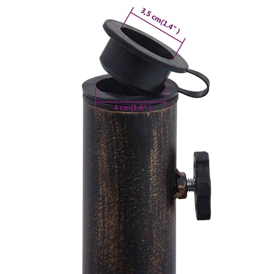 Base de sombrilla de hierro fundido color bronce 12 kg 48