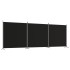 Biombo divisor de 3 paneles de tela negro 525x180