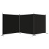 Biombo divisor de 3 paneles de tela negro 525x180
