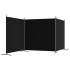 Biombo divisor de 3 paneles de tela negro 525x180