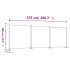 Biombo divisor de 3 paneles de tela negro 525x180