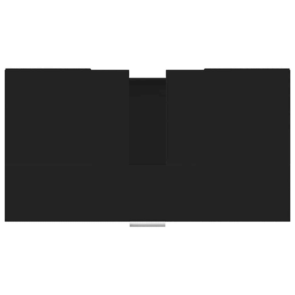 Armario de baño madera contrachapada negro 60x32x53,5