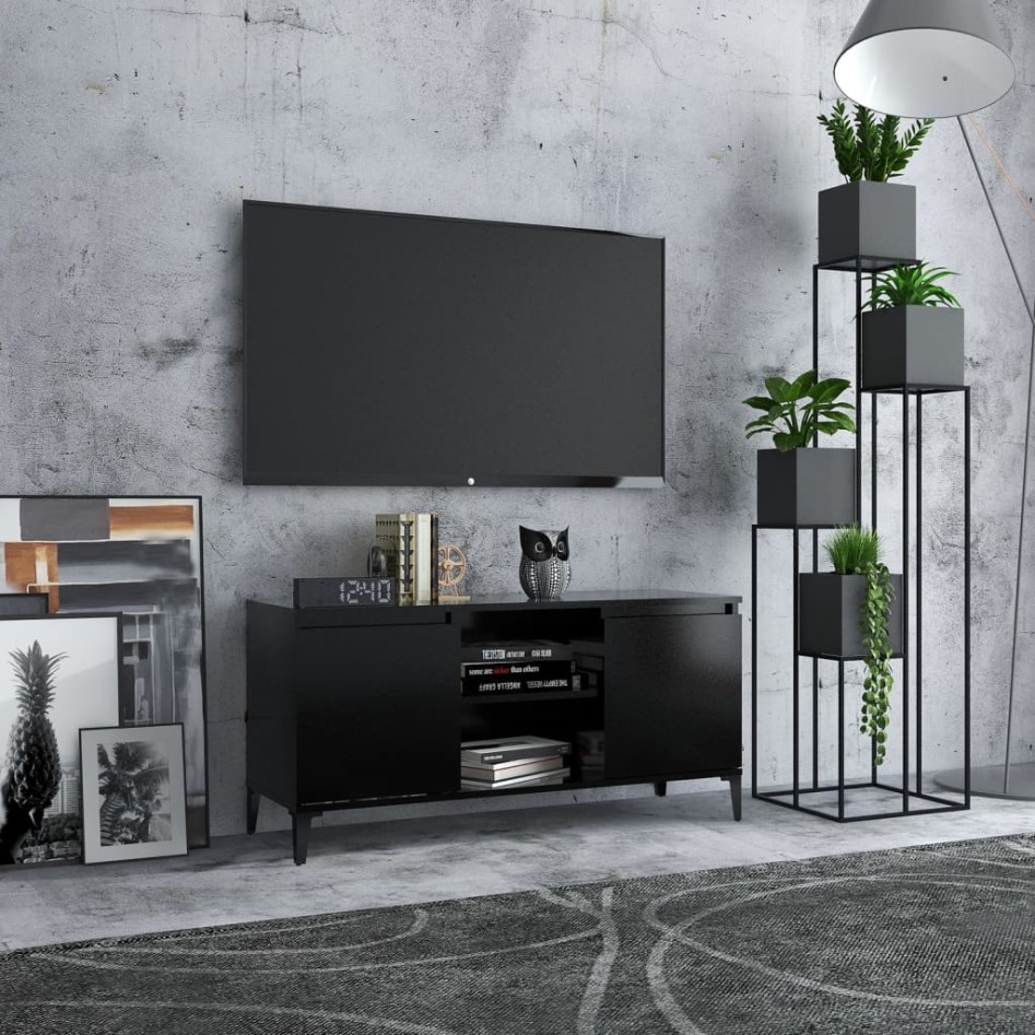 Mueble de TV con patas de metal negro 103,5x35x50