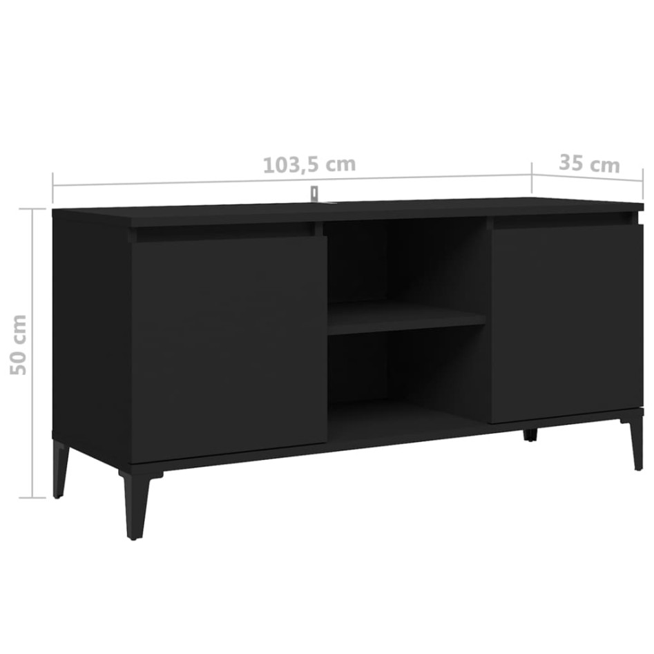 Mueble de TV con patas de metal negro 103,5x35x50