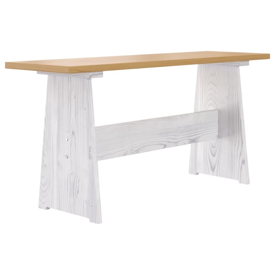 Mesa de comedor con banco REINE madera de pino marrón