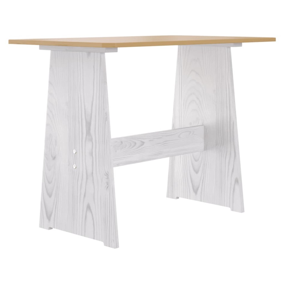 Mesa de comedor con banco REINE madera de pino marrón