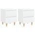 Mesitas de noche 2 uds patas madera maciza blanco 40x35x50