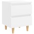 Mesitas de noche 2 uds patas madera maciza blanco 40x35x50